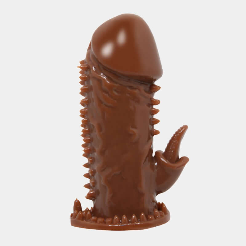 Walnut Penis Sleeve with Spiked Shaft And Rabbit Clit Stim