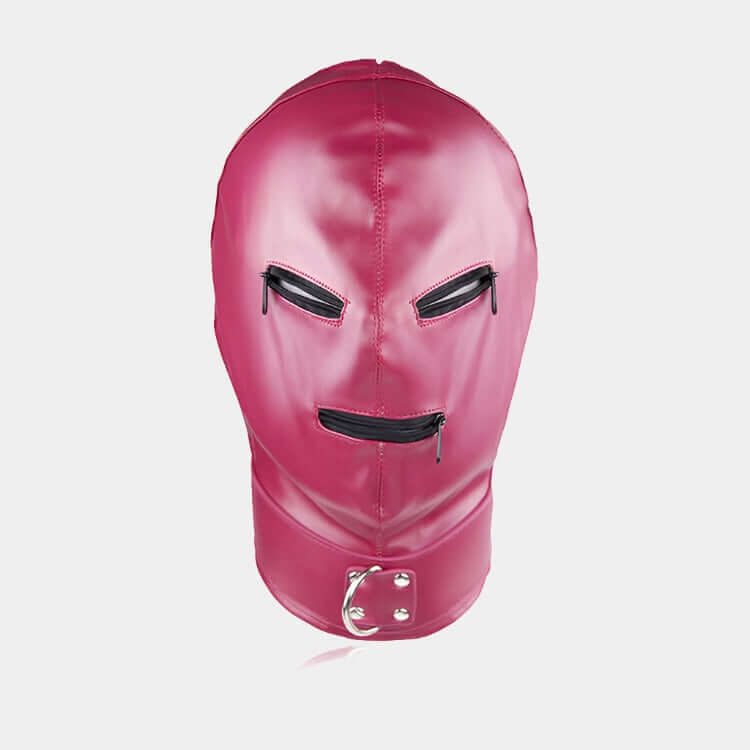 Full Faced Zippered Hood - Hot Pink - Bondage Hood UK