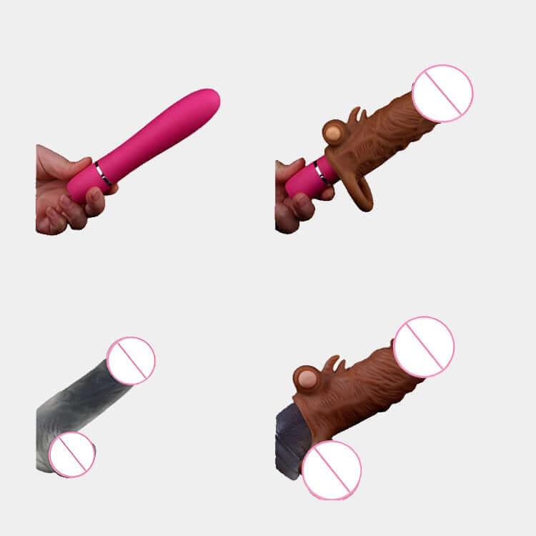 6 Inch Penis Sleeve with Vibrating Rabbit
