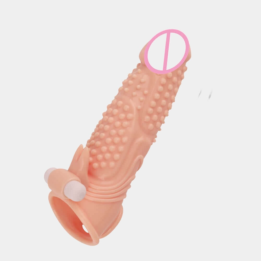 7.5 Inch Vibrating Penis Sleeve with Vibrating Rabbit