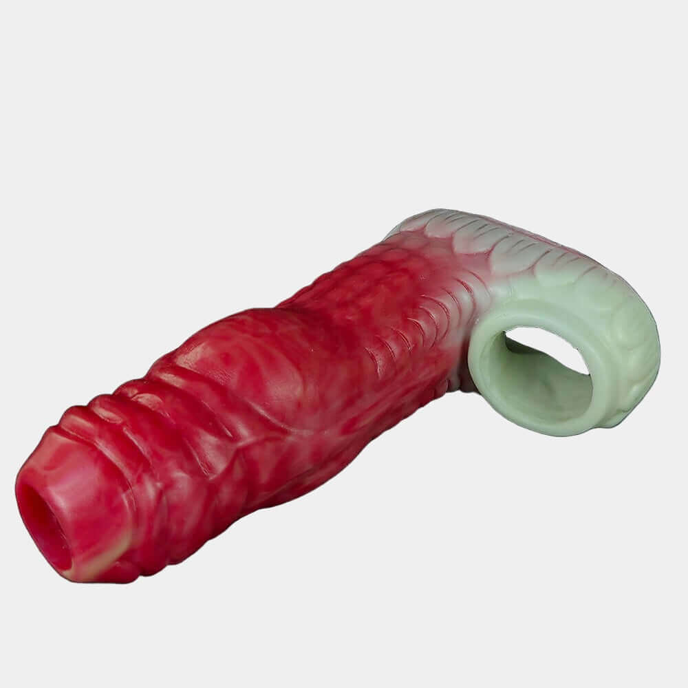 Open Dragon Dildo Penis Sleeve - Red