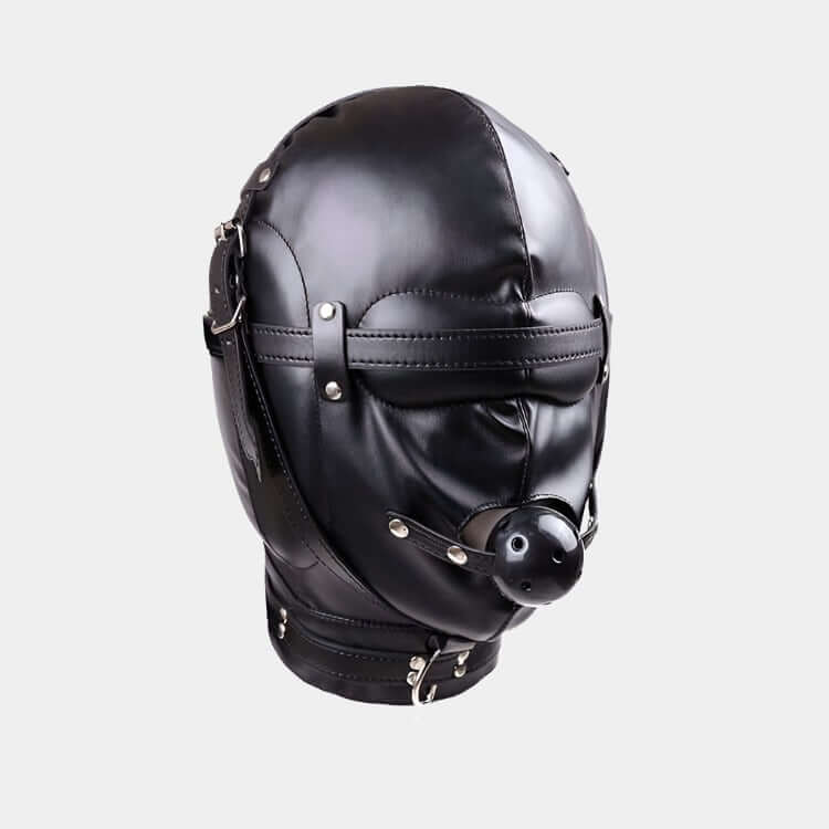 Heavy Duty Bondage Hood - With Ball Gag - Bondage Hood UK