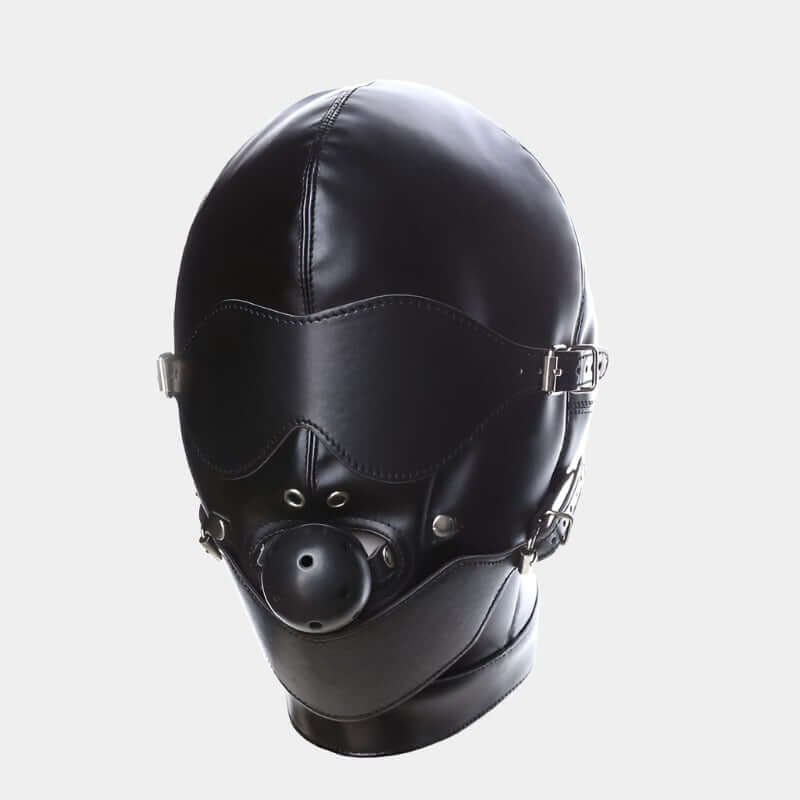 Heavy Duty BDSM Hood with Ball Gag - Bondage Hood UK