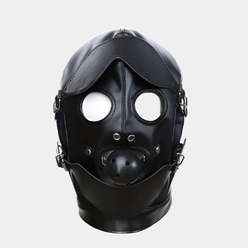 Heavy Duty BDSM Hood with Ball Gag - Bondage Hood UK