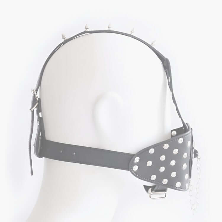 Vegan Leather Slave Bondage Plug Muzzle - Bondage Hood UK