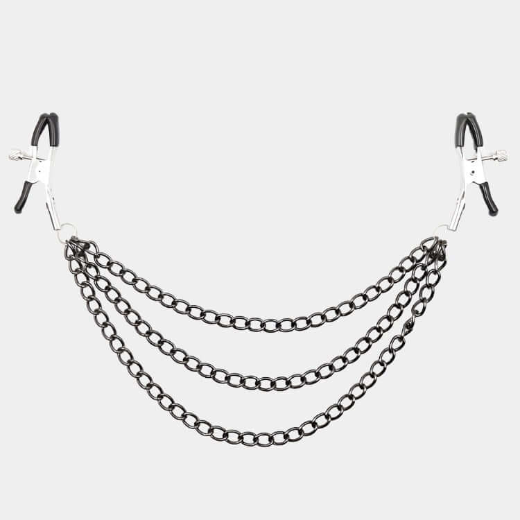 Glamorous Adjustable Pinch Clamps with 3 Chains