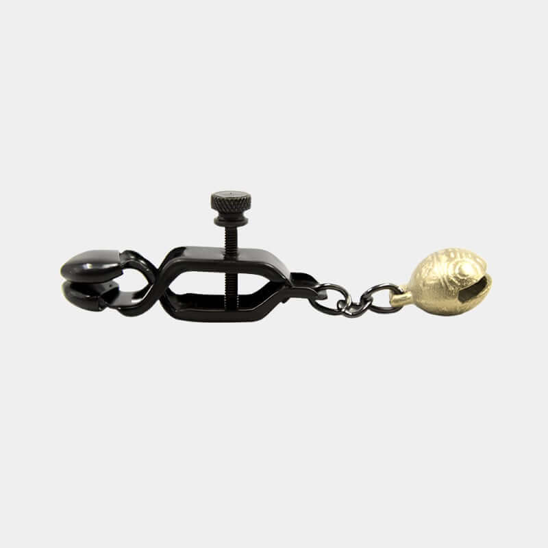 Adjustable Pinch Nipple Clip with Bell in Onyx
