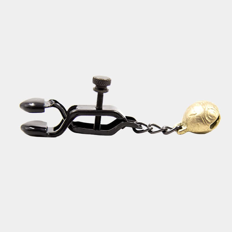 Adjustable Pinch Nipple Clip with Bell in Onyx