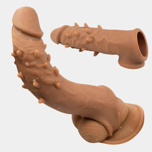 6.5 Inch Realistic Penis Sleeve with Spikes in